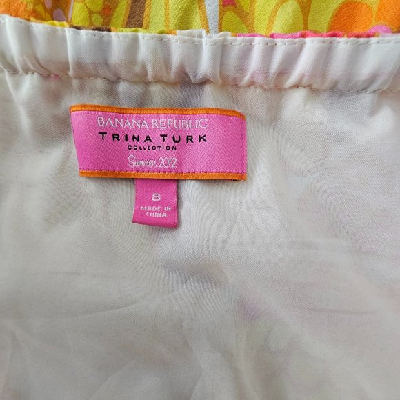 EUC *Banana Republic Trina Turk Collection* Silk Strapless Cocktail Maxi Dress 8 - Picture 11 of 11